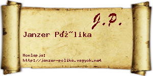 Janzer Pólika névjegykártya
